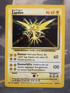 Zapdos Holo 16/102 Base Basis Set Pokémon Karte WOTC 1999 Vintage Deutsch - Bild 1 von 3