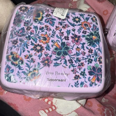Juego de almuerzo Tupperware Vera Bradley Snack Cup and Sandwich Keeper rosa floral Foto 1 de 3
