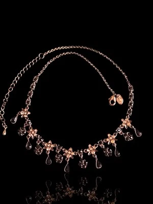 Collar Lia Sophia 19 pulgadas Gunmetal Negro y Transparente Estrás Gótico Metal Belleza  Foto 1 de 4