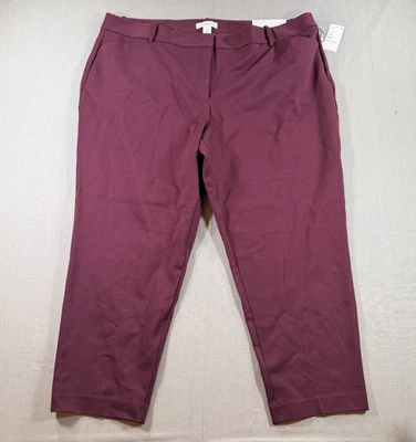 NUEVO CON ETIQUETAS Liz Claiborne Emma Pantalones Hasta el Tobillo Mujer 20W Rojo Púrpura Vestido Cónico Foto 1 de 4