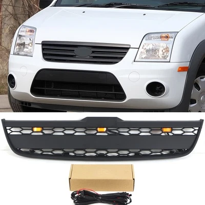 Rejilla delantera negra para Ford Transit Connect 2010 2011 2012 2013 con luz LED Foto 1 de 4