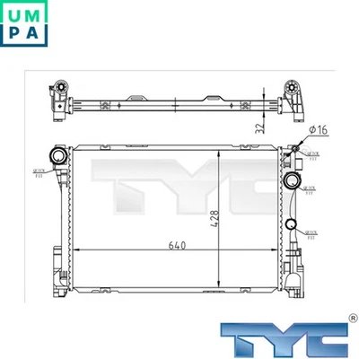 RADIATOR ENGINE COOLING 721-0015 FOR MERCEDES-BENZ SLC E-CLASS/Convertible 2.1L - Image 1 of 4