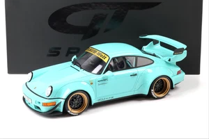 Maßstab 1:12 Porsche 911 964 RWB RAUH-WELT Tiffany blau Modellauto von GT Spirit - Bild 1 von 4