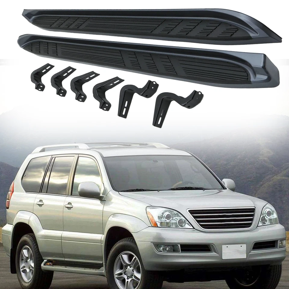 2 piezas pedales de estribo lateral barra Nerf para Lexus GX470 2003-2008 2009 Foto 1 de 4