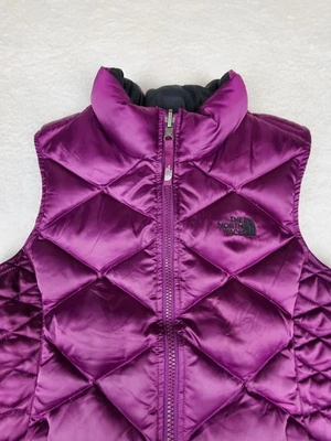 The North Face 550 Goose Down Puffer Vest Large Plum Purple Girls 14 - 16 - Image 1 of 4