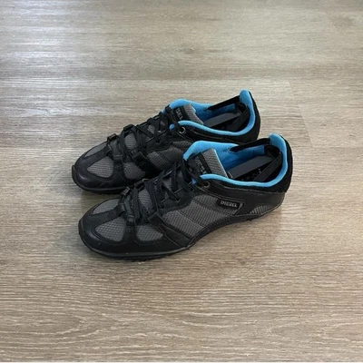 Tenis planos de ballet vintage Diesel Whitney Y2K para mujer 8 de malla negra de cuero Foto 1 de 4