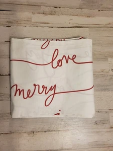 Pottery Barn Spruch Standard Kissenbezüge 2er Set weiß rot Frohe Weihnachten  - Bild 1 von 2