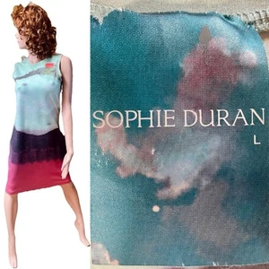 Seltenes SOPHIE DURAN For ANTHROPOLOGIE 2012 ärmelloses Midi-Spaltenkleid Größe Large - Bild 1 von 18