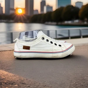 ✅Zapato informal Blowfish Malibu para mujer 7,5 sin cordones blanco de lona envejecida - Imagen 1 de 12