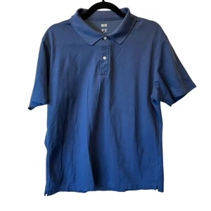 Polo Uniqlo AIRism XL tinta unita blu navy maniche corte uomo dry cool to touch - Foto 1 di 6