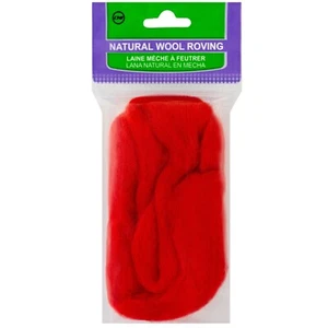 Clover 79R-7927 Natural Wool Roving .3oz-Red - Picture 1 of 1