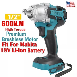 Brushless Impact Wrench Drill 1/2" Driver Cordless Tool For Makita 18V Battery - Picture 1 of 11