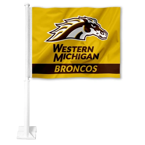 Western Michigan Broncos Car Auto Window Flag Cover