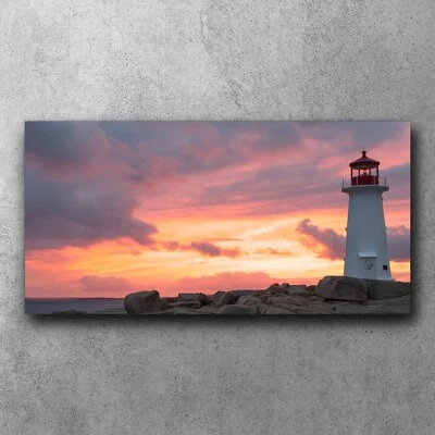 Canvas XXL Leinwandbilder Leinwand Wohnzimmer 120x60 Peggys Point Leuchtturm - Bild 1 von 4