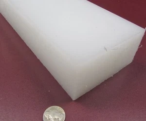 Barra de LDPE (polietileno de baja densidad) natural, 2,0" de grosor x 4,0" de ancho x 36" de largo - Imagen 1 de 7