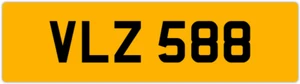 VLZ 588 V 3X3 DATELESS PRIVATE NUMBER PLATE VAL VICK VIC VIK VIN VINCE VIV VERN - Picture 1 of 1