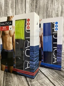 🩲LOT OF 2 NAUTICA 3 PACK MEDIUM Boxer Brief Stretch Classic Fit Tagless M1 - Picture 1 of 12