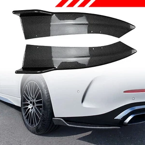 Carbon Look Rear Bumper Side Splitter Canard For 2021-2023 Mercedes C-Class W206 - Picture 1 of 11