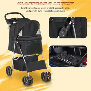 Hundewagen klappbar Hunde Katzen Hundebuggy 15kg Hundebox Haustier 360° 4 Rädern - Bild 1 von 13