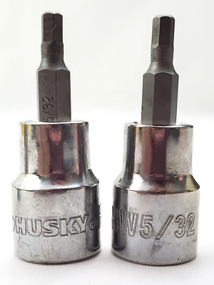 Lot of 2 Husky 5/32" Hex Bit Sockets 3/8" Drive HW5/32 SAE - Image 1 of 4