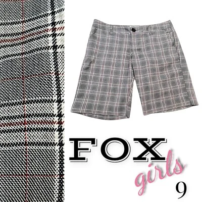 Pantalones Cortos Fox Niñas Negro Gris Blanco A Cuadros Mujer/Junior Talla 9 Bermudas Pantalones Cortos Foto 1 de 4