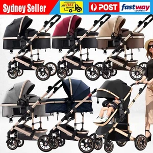 Newborn Baby Pram Travel System Buggy Fold Stroller Shock Absorbers Push Chair - Picture 1 of 17