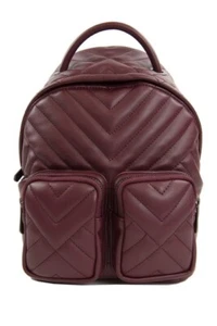 Sam Edelman Keely Chevron Quilted Mini Backpack Wine PU Vegan Leather Goth - Bild 1 von 12