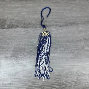 Herff Jones Graduation Tassel 2016 Blue & White Colors College High School Charm - Picture 1 of 8