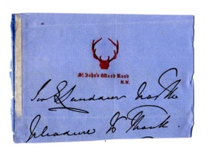 Edwin Landseer Signed Clip / Autographed Artist Sculptor - Picture 1 of 1