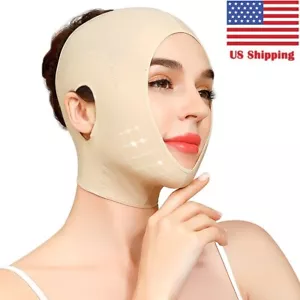 Wiederverwendbare V Line Gesicht Abnehmen Doppelkinn Reduzierer Maske Heben Gürtel Anti-Falten - Bild 1 von 12