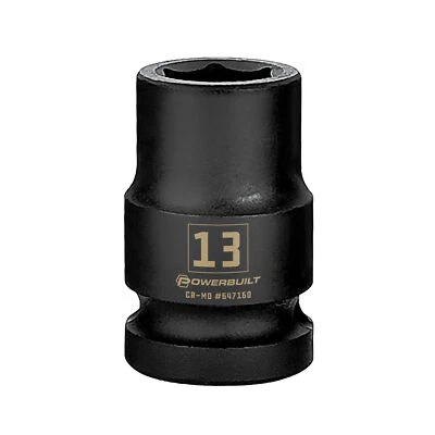 Powerbuilt 1/2 Inch Drive x 13 MM 6 Point Impact Socket - 647160 - Image 1 of 4