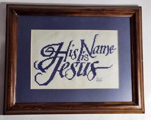His Name Is Jesus Cross Stitch Picture 12 X 10 - Picture 1 of 4