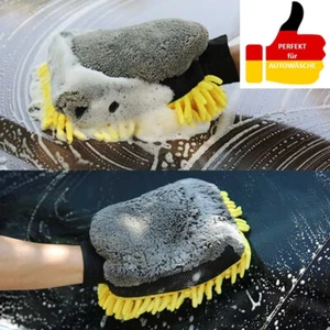 Auto Waschhandschuh Mikrofaser Autowaschhandschuh Perfekt Autowäsche Gelb & Grau - Bild 1 von 7