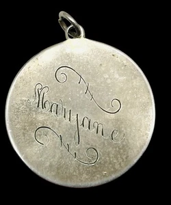 Vintage Large Signed Coro Midcentury Monogram Engraved “Maryane” Charm Pendant - Picture 1 of 3