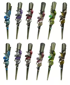 12 Pack Flower Alligator Duckbill Clips Beak Clips 2 ea 6 Color YY86155-1-6-2 - Picture 1 of 11