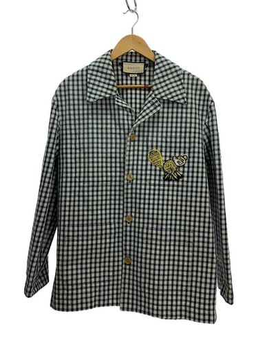 GUCCI giacca sartoriale Freya Hultas 48 denim blu check 654022 usata