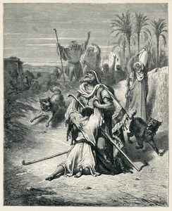 Gustave Dore bible art THE PRODIGAL SON 1890 antique engraving art print - Picture 1 of 3