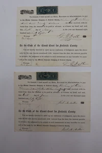 1868 MUTUAL INSURANCE COMPANY OF FREDERICK CO LOT OF 2 - Picture 1 of 5