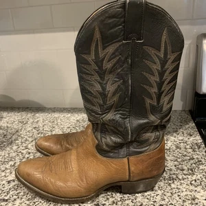 Vintage Justin Stiefel Herren Größe 10,5 D Leder Western Cowboy 2603 Hergestellt in den USA 90er - Bild 1 von 12