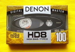1x DENON HD8 100 Metal Particle Cassette Tape 1992-1993 + OVP + SEALED + Japan + - Picture 1 of 2