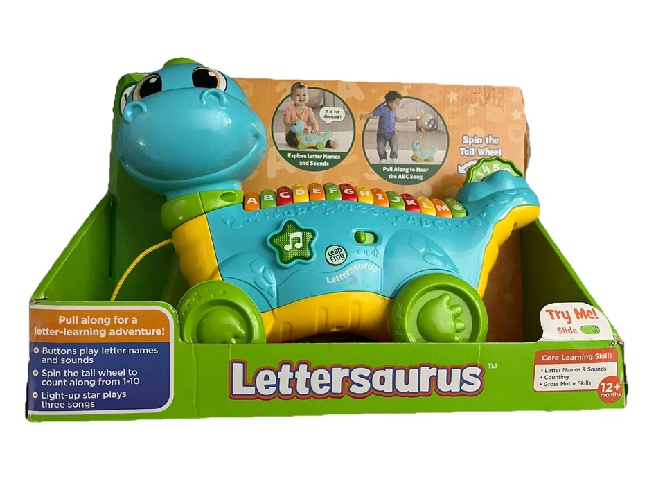 Leap Frog Pull Along LETTERSAURUS Learning Dinosaur Alphabet Counting Toy - Image 1 of 1