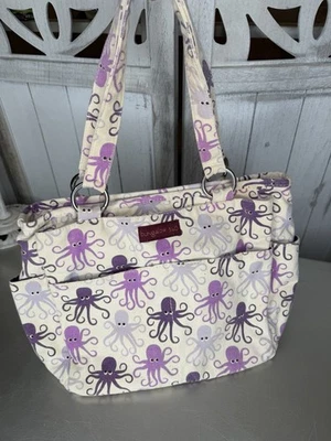 Bolso de mano Bungalow 360 púrpura pulpo asa superior lona algodón Foto 1 de 4