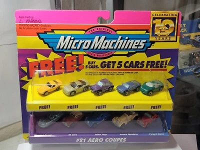 Galoob Micro Machines #21 Aero Coupés 1996 "Celebrando 10 años" 5 coches de bonificación Foto 1 de 4