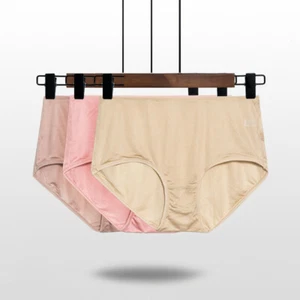 2 Pairs Nature Silk Womens Briefs Knickers Underpants Mid-rise Breathable Boxer - Picture 1 of 17