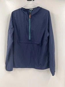 L.L. Bean Anorak Windbreaker Womens Size Medium 1/4 Zip Lightweight Blue Hiking - Picture 1 of 7
