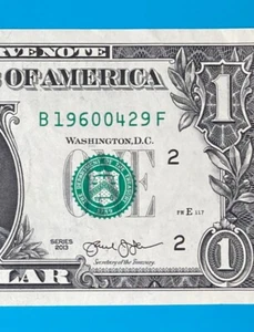 1960 April 29 : B 19600429 F BIRTHDAY Note $1 One Dollar Bill - Picture 1 of 3