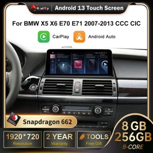 For BMW X5 E70 X6 E71 CIC Autoradio Stereo Wireless Android 13 Carplay GPS Navi - Bild 1 von 20