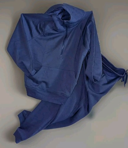 VETEMENTS Set tuta con cappuccio mista taglia M e L membri marchio abbigliamento sportivo pile pervinca