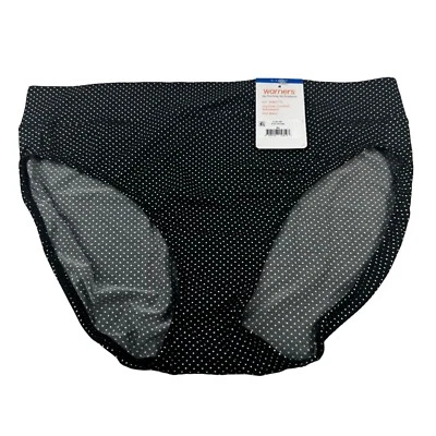 Warner's Women's Size 8 XL Panty Brief Hi Cut Polka Dot Black White New - Image 1 of 4