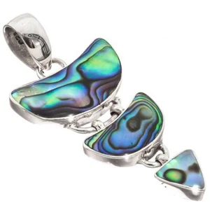 925 Silver Cascading Paua Abalone Shell Sterling Chandelier Pendant, 1 1/2" - Picture 1 of 3